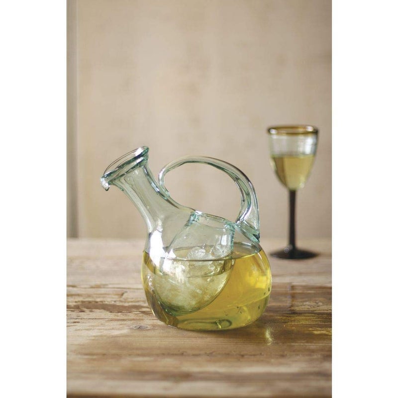 Kalalou CRL4047 Tilted White Wine Decanter With Ice Pocket, One Size, Green - Image 3